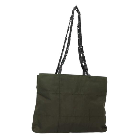 PRADA Shoulder Bag Nylon Khaki Silver - Picture 1 of 13
